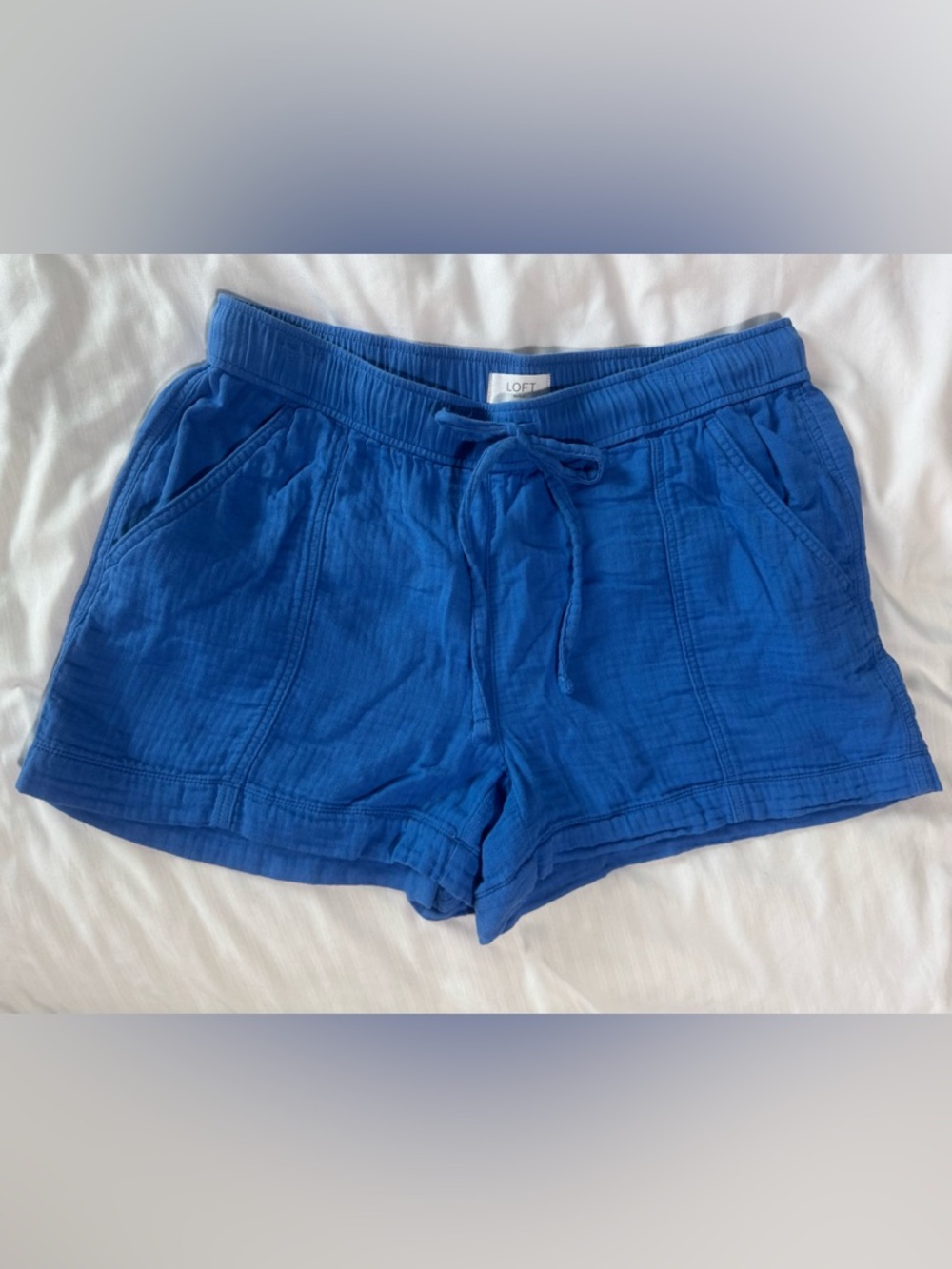 LOFT Royal Blue Drawstring Athletic Shorts
